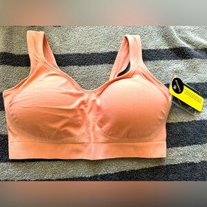 Women’s Truekind Daily Comfort wire-free shaper bra, size L, rose